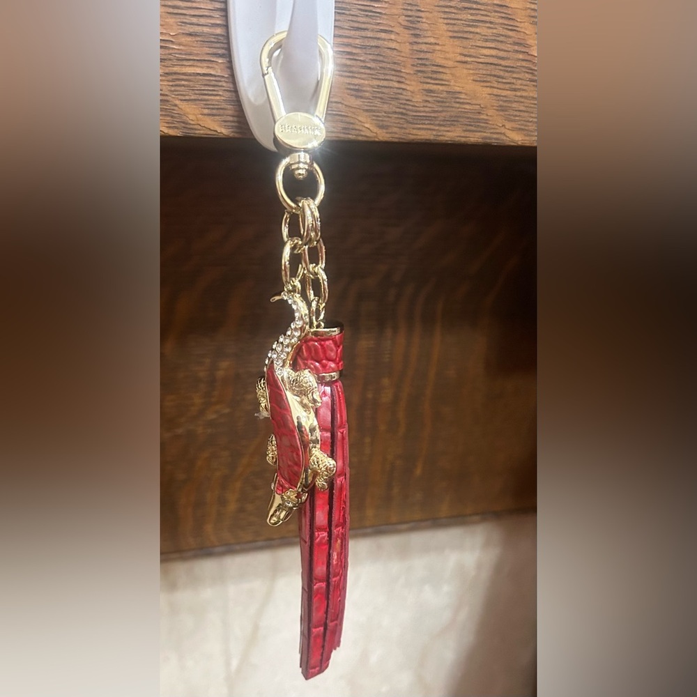 Brahmin Red and Gold Keychain